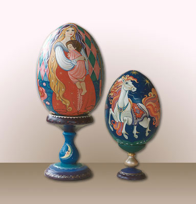 Russian souvenir painted eggs